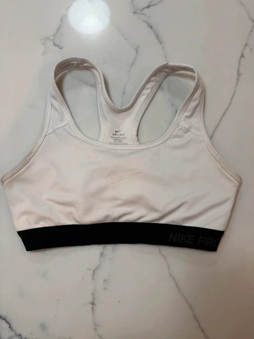 Nike Pro Womens White Dri-Fit Sports Bra S